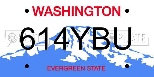 614YBU Washington License Plate