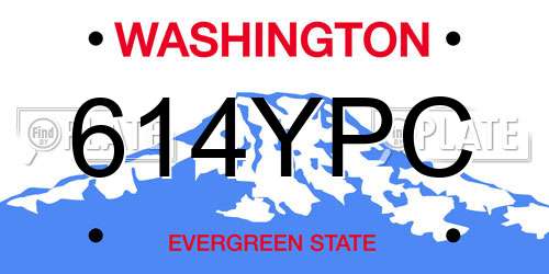 614YPC Washington License Plate