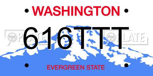 616TTT Washington License Plate