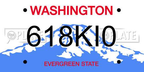 618KI0 Washington License Plate