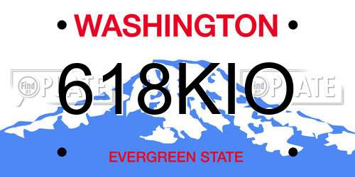 618KIO Washington License Plate