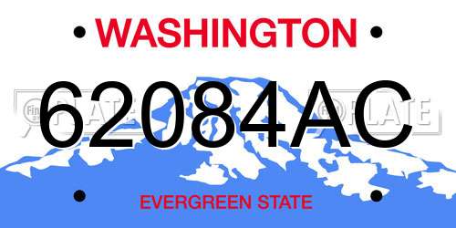 62084AC Washington License Plate