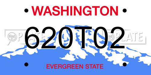 620T02 Washington License Plate