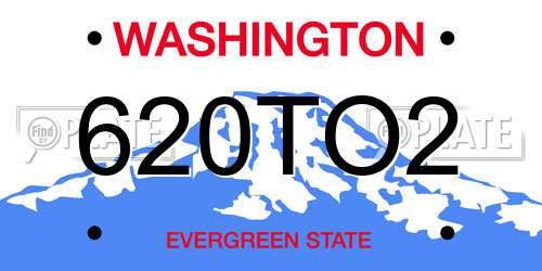 620TO2 Washington License Plate