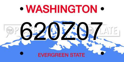 620Z07 Washington License Plate