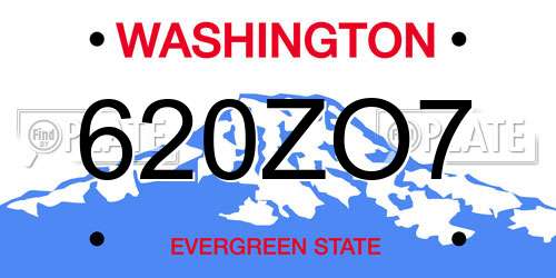 620ZO7 Washington License Plate