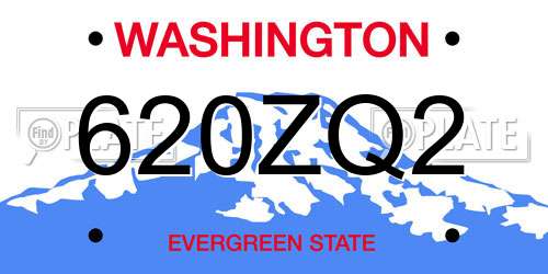 620ZQ2 Washington License Plate