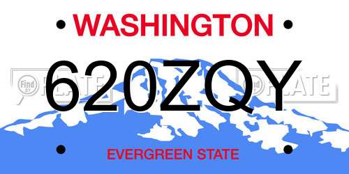 620ZQY Washington License Plate