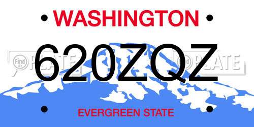620ZQZ Washington License Plate
