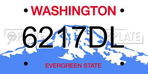 6217DL Washington License Plate
