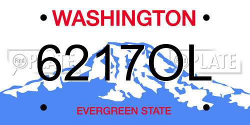 6217OL Washington License Plate