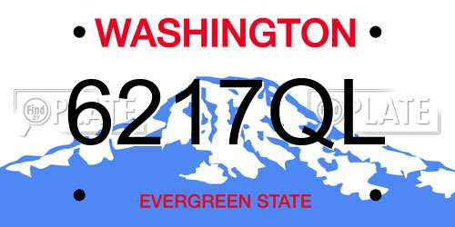6217QL Washington License Plate