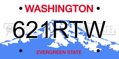 621RTW Washington License Plate