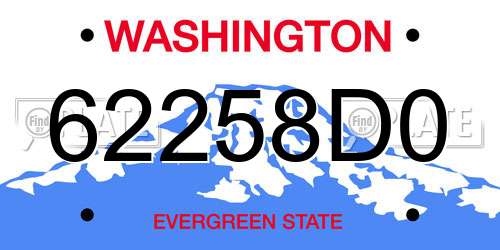 62258D0 Washington License Plate