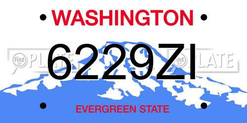 6229ZI Washington License Plate