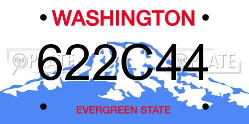 622C44 Washington License Plate