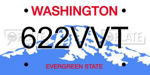 622VVT Washington License Plate