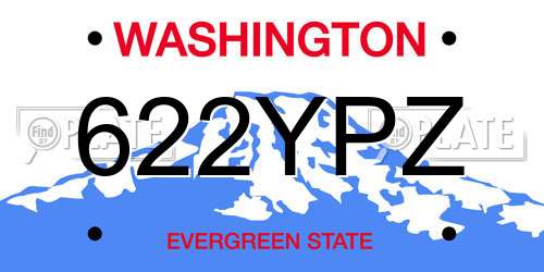 622YPZ Washington License Plate