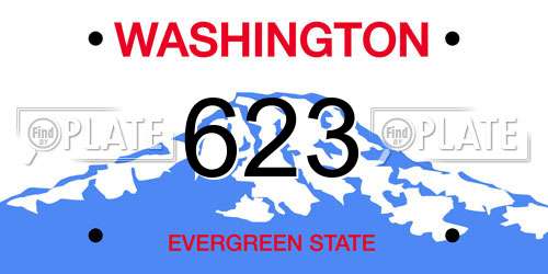 623 Washington License Plate