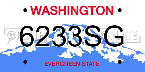 6233SG Washington License Plate