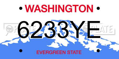 6233YE Washington License Plate