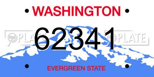 62341 Washington License Plate