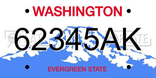 62345AK Washington License Plate