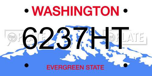 6237HT Washington License Plate