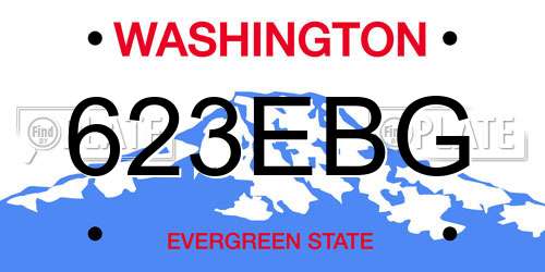 623EBG Washington License Plate