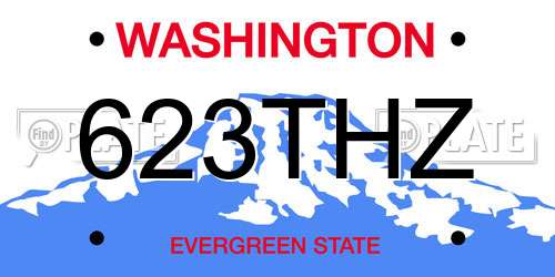 623THZ Washington License Plate