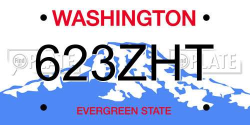 623ZHT Washington License Plate