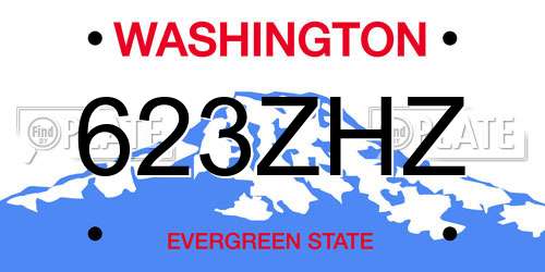 623ZHZ Washington License Plate