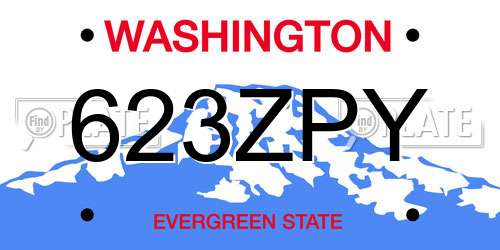 623ZPY Washington License Plate
