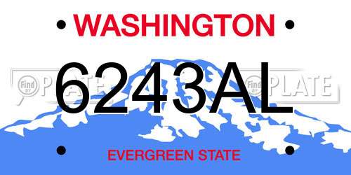6243AL Washington License Plate