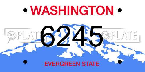 6245 Washington License Plate