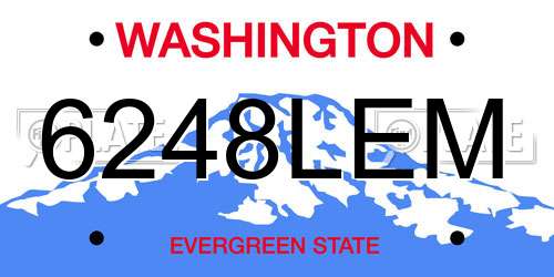 6248LEM Washington License Plate