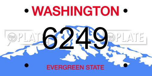 6249 Washington License Plate