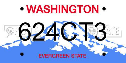 624CT3 Washington License Plate
