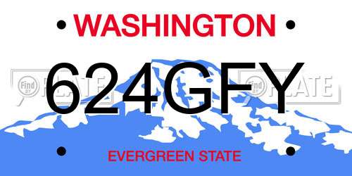 624GFY Washington License Plate