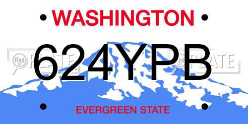 624YPB Washington License Plate