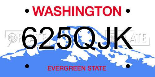 625QJK Washington License Plate