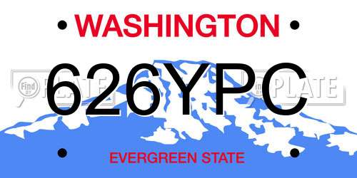 626YPC Washington License Plate
