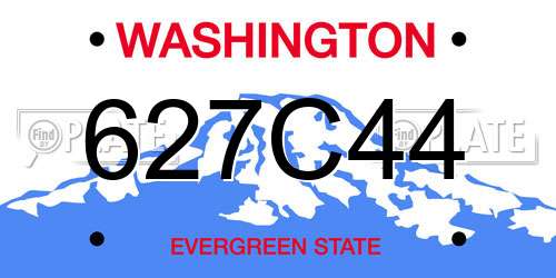 627C44 Washington License Plate