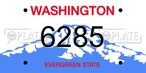 6285 Washington License Plate
