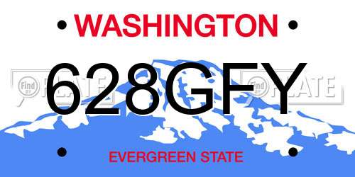 628GFY Washington License Plate