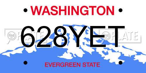 628YET Washington License Plate