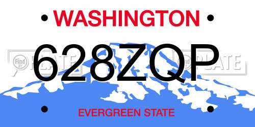 628ZQP Washington License Plate
