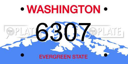 6307 Washington License Plate