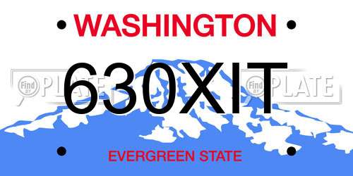 630XIT Washington License Plate