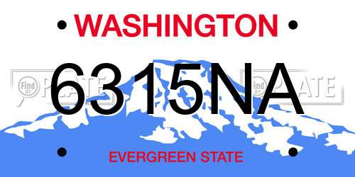 6315NA Washington License Plate